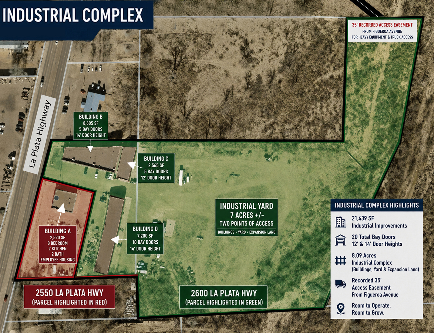 Outdoor storage acreage at Basecamp Industrial