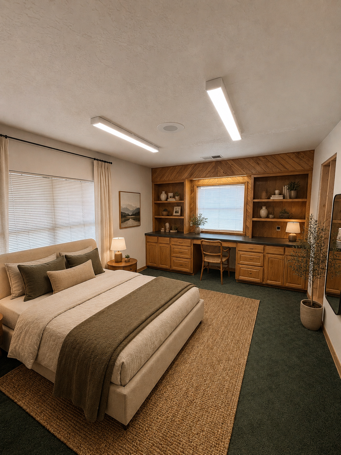 Furnished private bedroom at Basecamp Residential